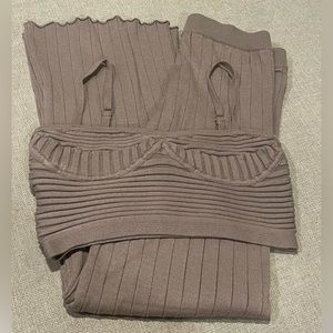 New Emory Park Ribbed Knit Set In Tan Size S
